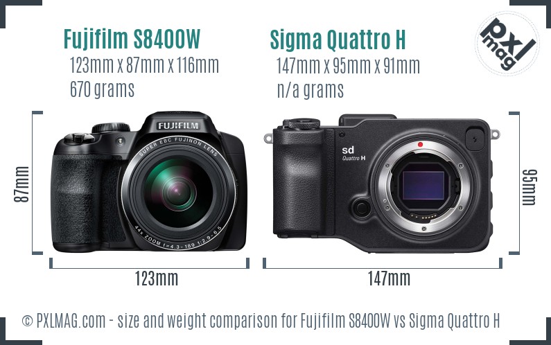 Fujifilm S8400W vs Sigma Quattro H size comparison Fujifilm S8400W vs Sigma Quattro H size comparison