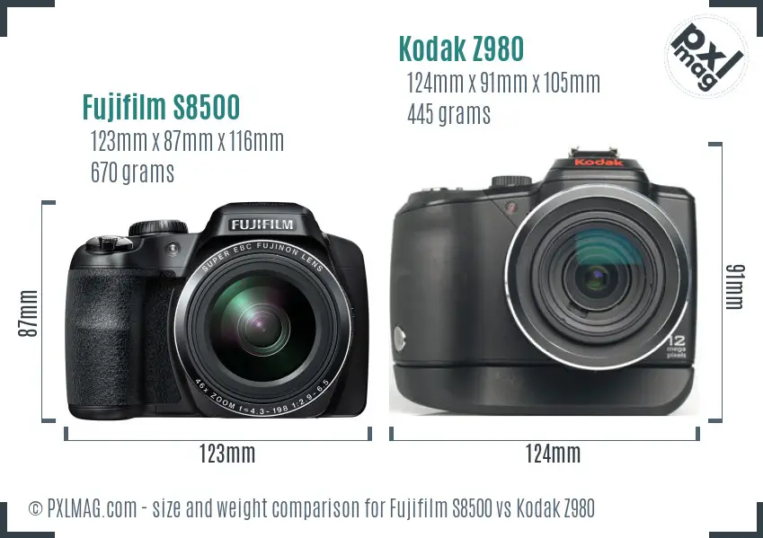Fujifilm S8500 vs Kodak Z980 size comparison Fujifilm S8500 vs Kodak Z980 size comparison