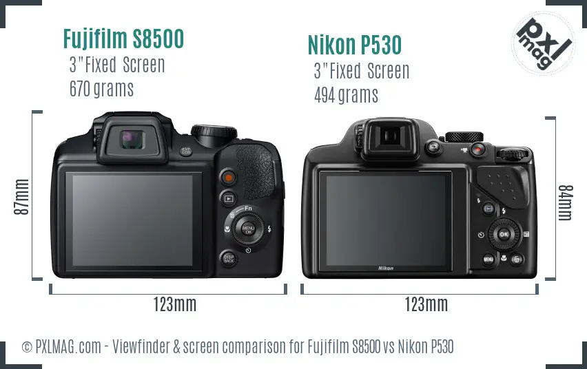 Fujifilm S8500 vs Nikon P530 Screen and Viewfinder comparison Fujifilm S8500 vs Nikon P530 Screen and Viewfinder comparison