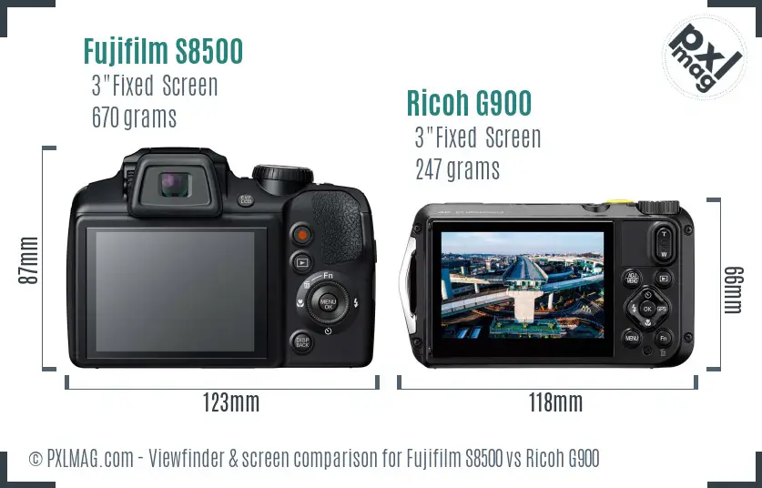 Fujifilm S8500 vs Ricoh G900 Screen and Viewfinder comparison Fujifilm S8500 vs Ricoh G900 Screen and Viewfinder comparison