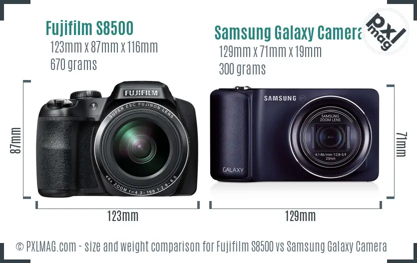Fujifilm S8500 vs Samsung Galaxy Camera size comparison Fujifilm S8500 vs Samsung Galaxy Camera size comparison