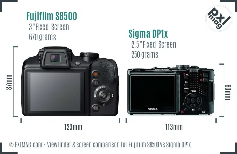 Fujifilm S8500 vs Sigma DP1x Screen and Viewfinder comparison Fujifilm S8500 vs Sigma DP1x Screen and Viewfinder comparison