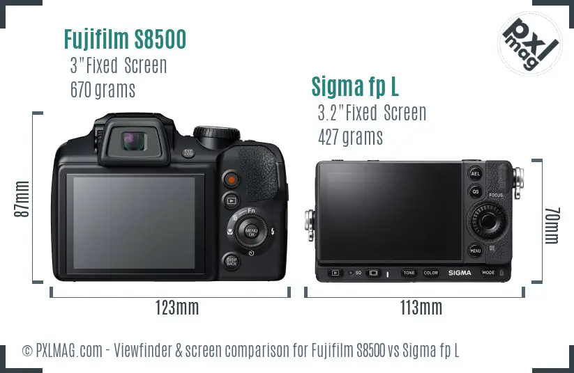 Fujifilm S8500 vs Sigma fp L Screen and Viewfinder comparison Fujifilm S8500 vs Sigma fp L Screen and Viewfinder comparison