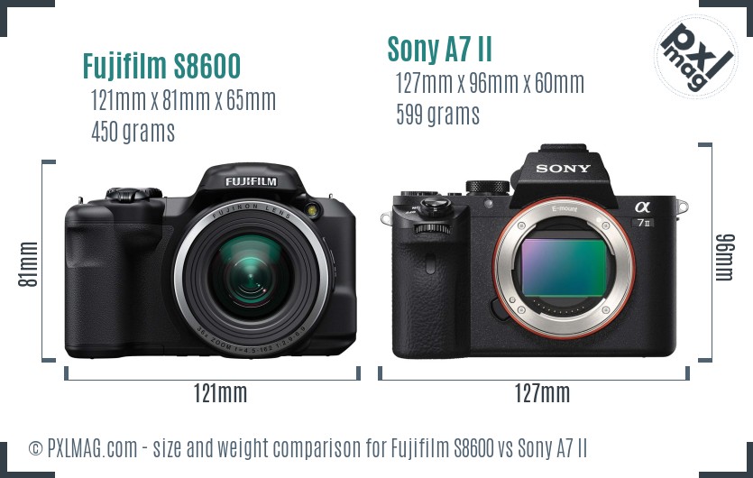 Fujifilm S8600 vs Sony A7 II size comparison Fujifilm S8600 vs Sony A7 II size comparison