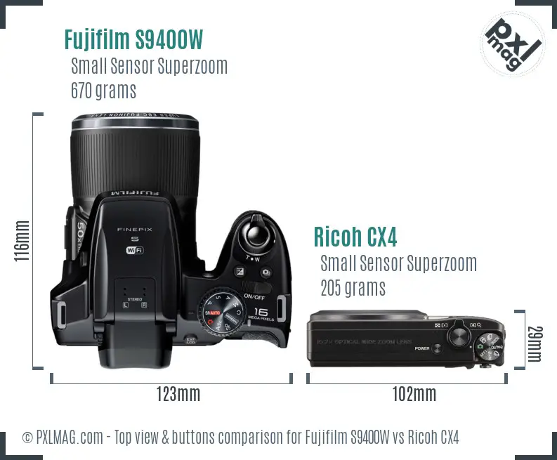 Top view design and control layout comparison