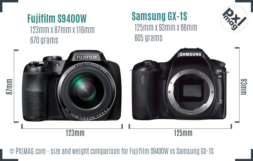 Fujifilm S9400W vs Samsung GX-1S size comparison Fujifilm S9400W vs Samsung GX-1S size comparison