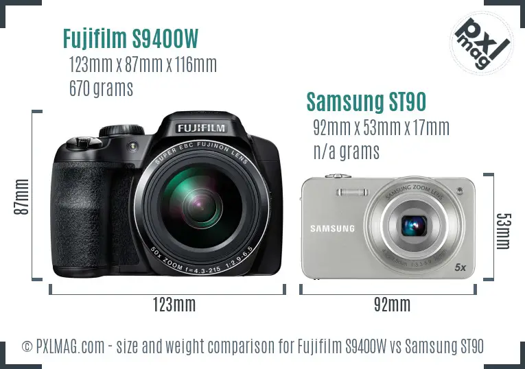 Fujifilm S9400W vs Samsung ST90 size comparison Fujifilm S9400W vs Samsung ST90 size comparison