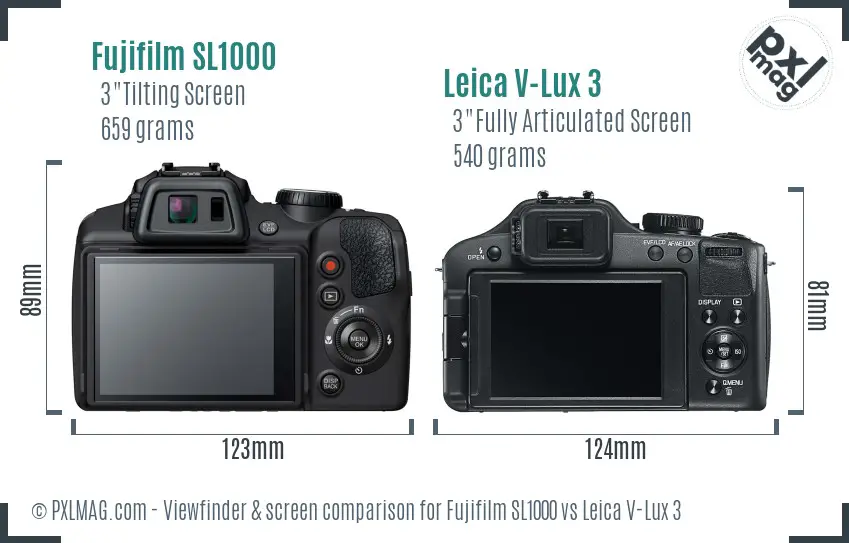 Fujifilm SL1000 vs Leica V-Lux 3 Screen and Viewfinder comparison Fujifilm SL1000 vs Leica V-Lux 3 Screen and Viewfinder comparison