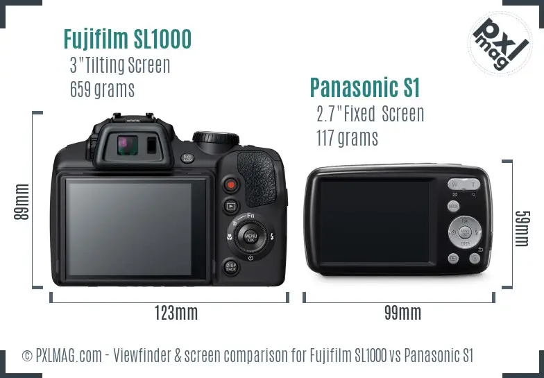 Fujifilm SL1000 vs Panasonic S1 Screen and Viewfinder comparison