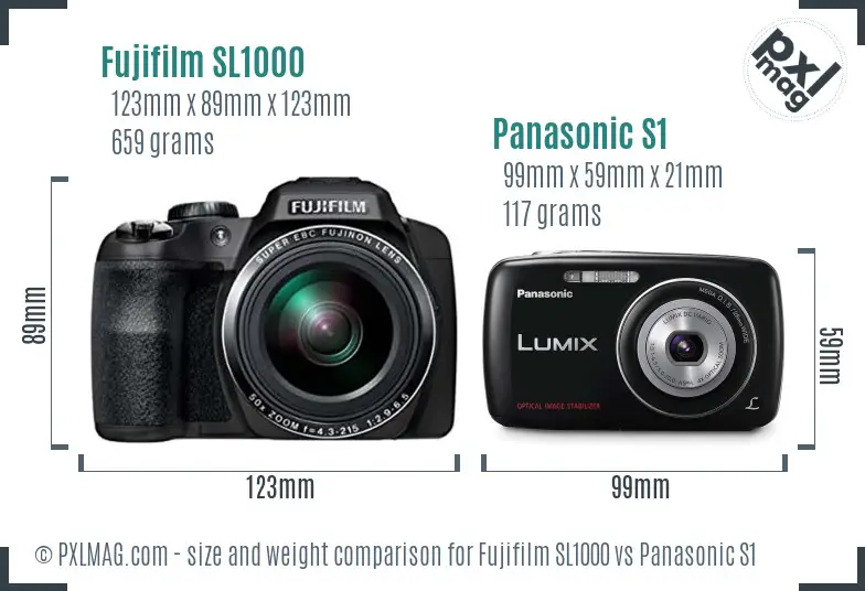 Fujifilm SL1000 vs Panasonic S1 size comparison