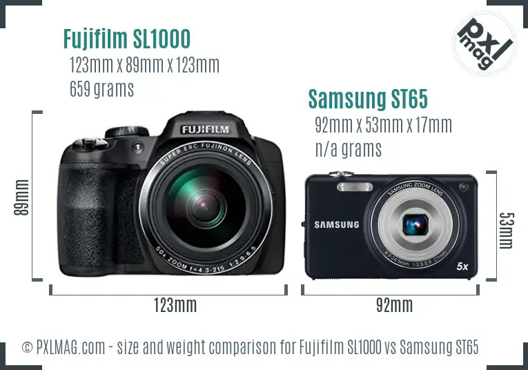 Fujifilm SL1000 vs Samsung ST65 size comparison Fujifilm SL1000 vs Samsung ST65 size comparison