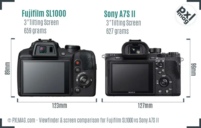 Fujifilm SL1000 vs Sony A7S II Screen and Viewfinder comparison Fujifilm SL1000 vs Sony A7S II Screen and Viewfinder comparison