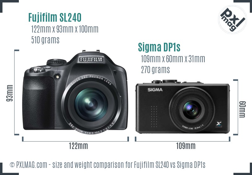 Fujifilm SL240 vs Sigma DP1s size comparison
