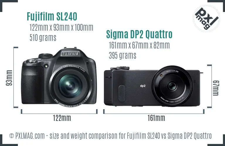Fujifilm SL240 vs Sigma DP2 Quattro size comparison Fujifilm SL240 vs Sigma DP2 Quattro size comparison