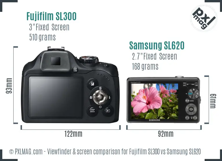 Fujifilm SL300 vs Samsung SL620 Screen and Viewfinder comparison Fujifilm SL300 vs Samsung SL620 Screen and Viewfinder comparison