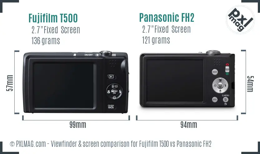 Fujifilm T500 vs Panasonic FH2 Screen and Viewfinder comparison Fujifilm T500 vs Panasonic FH2 Screen and Viewfinder comparison
