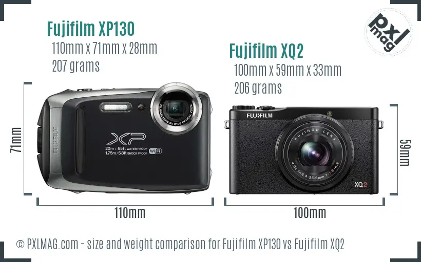 Fujifilm XP130 vs Fujifilm XQ2 size comparison