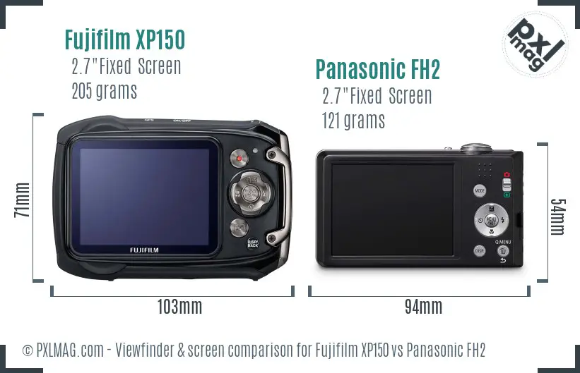 Fujifilm XP150 vs Panasonic FH2 Screen and Viewfinder comparison Fujifilm XP150 vs Panasonic FH2 Screen and Viewfinder comparison