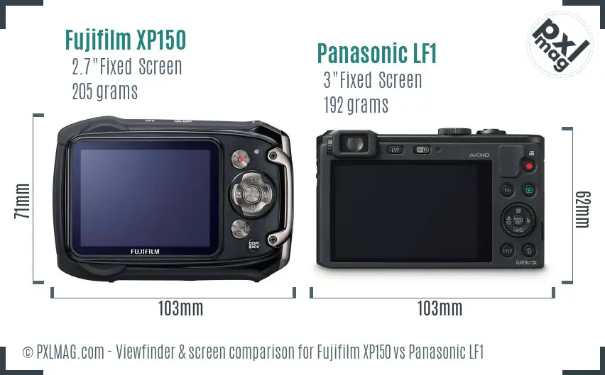 Fujifilm XP150 vs Panasonic LF1 Screen and Viewfinder comparison