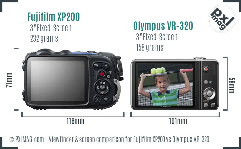 Fujifilm XP200 vs Olympus VR-320 Screen and Viewfinder comparison Fujifilm XP200 vs Olympus VR-320 Screen and Viewfinder comparison