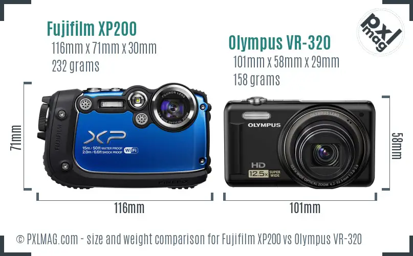 Fujifilm XP200 vs Olympus VR-320 size comparison Fujifilm XP200 vs Olympus VR-320 size comparison