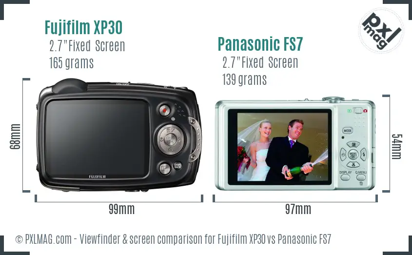 Fujifilm XP30 vs Panasonic FS7 Screen and Viewfinder comparison Fujifilm XP30 vs Panasonic FS7 Screen and Viewfinder comparison