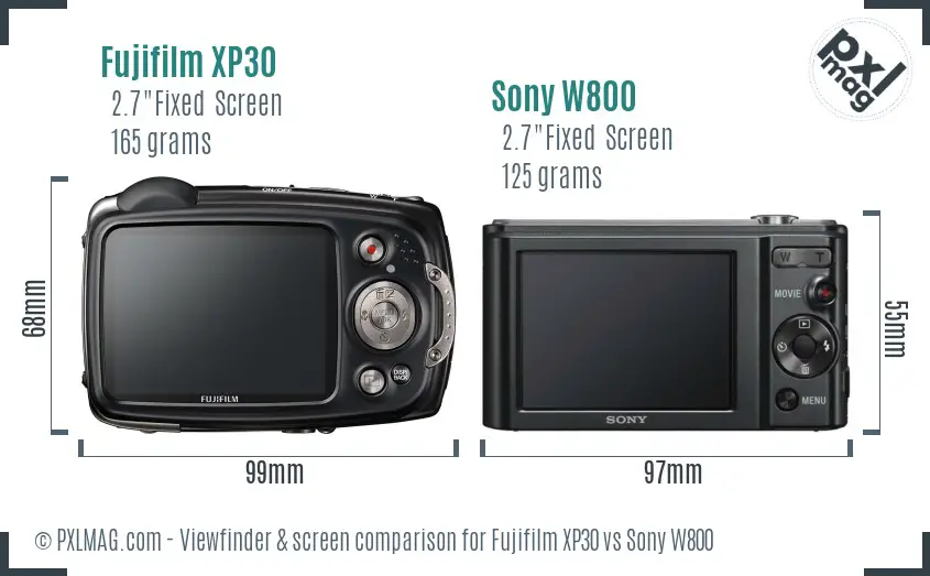 Fujifilm XP30 vs Sony W800 Screen and Viewfinder comparison Fujifilm XP30 vs Sony W800 Screen and Viewfinder comparison
