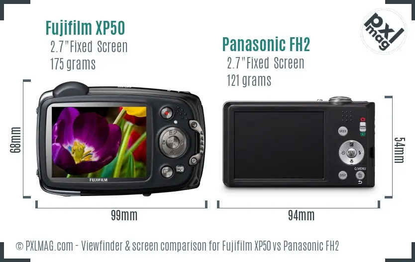 Fujifilm XP50 vs Panasonic FH2 Screen and Viewfinder comparison Fujifilm XP50 vs Panasonic FH2 Screen and Viewfinder comparison