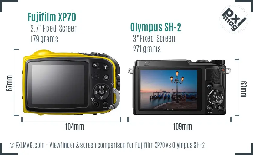 Fujifilm XP70 vs Olympus SH-2 Screen and Viewfinder comparison Fujifilm XP70 vs Olympus SH-2 Screen and Viewfinder comparison