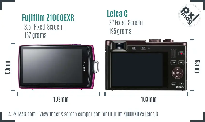 Fujifilm Z1000EXR vs Leica C Screen and Viewfinder comparison