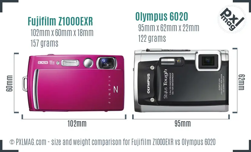 Fujifilm Z1000EXR vs Olympus 6020 size comparison Fujifilm Z1000EXR vs Olympus 6020 size comparison