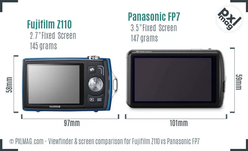 Fujifilm Z110 vs Panasonic FP7 Screen and Viewfinder comparison Fujifilm Z110 vs Panasonic FP7 Screen and Viewfinder comparison