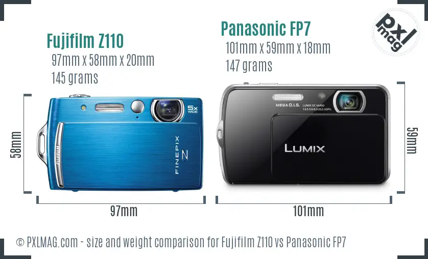 Fujifilm Z110 vs Panasonic FP7 size comparison Fujifilm Z110 vs Panasonic FP7 size comparison