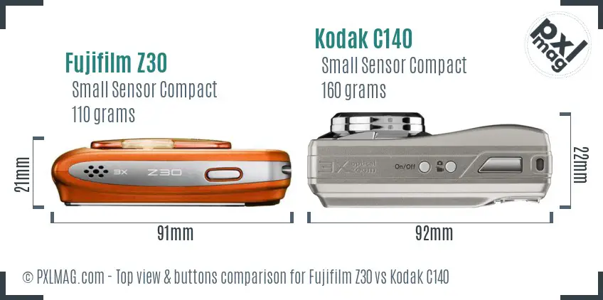 Top view design and control layout comparison