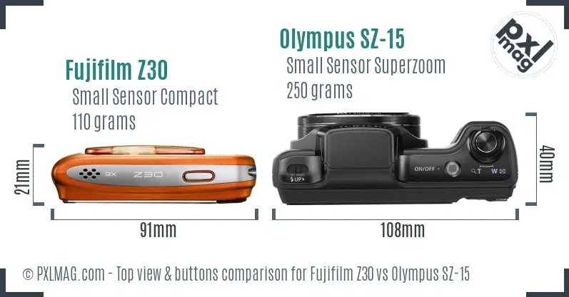 Top view design and control layout comparison