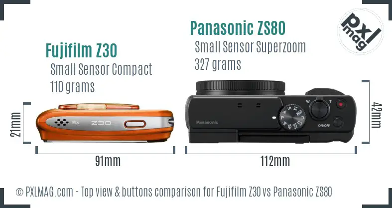 Top view design and control layout comparison