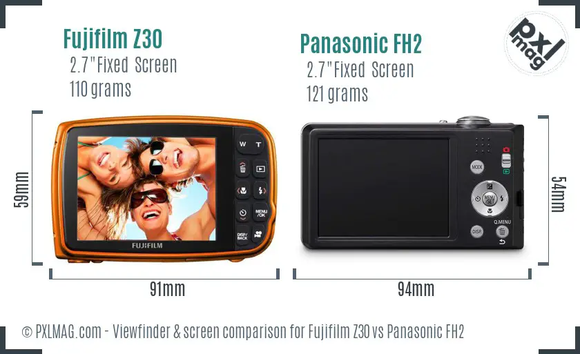 Fujifilm Z30 vs Panasonic FH2 Screen and Viewfinder comparison Fujifilm Z30 vs Panasonic FH2 Screen and Viewfinder comparison