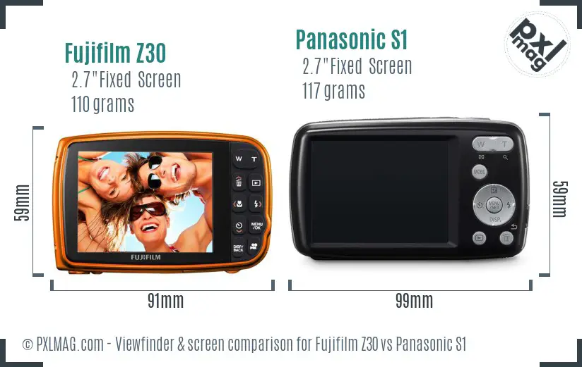 Fujifilm Z30 vs Panasonic S1 Screen and Viewfinder comparison Fujifilm Z30 vs Panasonic S1 Screen and Viewfinder comparison