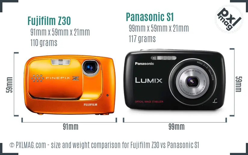 Fujifilm Z30 vs Panasonic S1 size comparison Fujifilm Z30 vs Panasonic S1 size comparison
