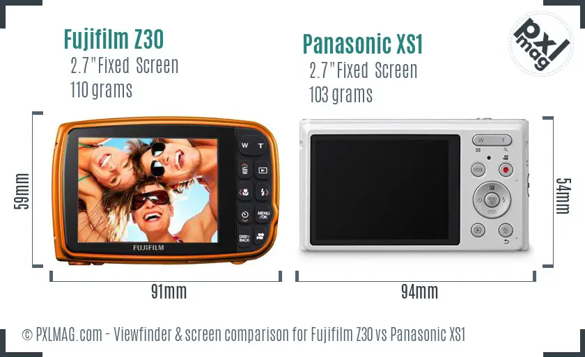 Fujifilm Z30 vs Panasonic XS1 Screen and Viewfinder comparison Fujifilm Z30 vs Panasonic XS1 Screen and Viewfinder comparison