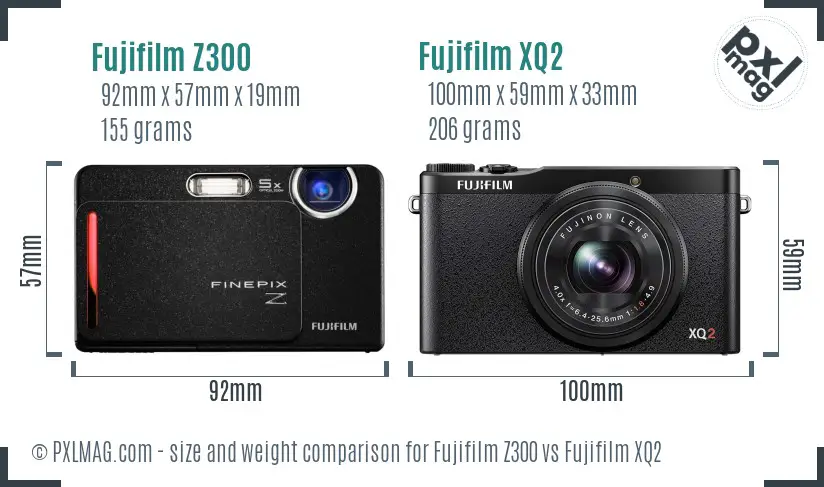 Fujifilm Z300 vs Fujifilm XQ2 size comparison