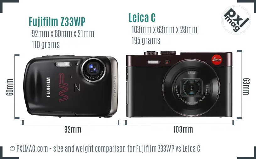 Fujifilm Z33WP vs Leica C size comparison Fujifilm Z33WP vs Leica C size comparison