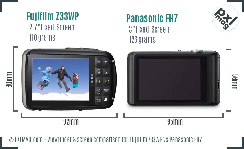 Fujifilm Z33WP vs Panasonic FH7 Screen and Viewfinder comparison Fujifilm Z33WP vs Panasonic FH7 Screen and Viewfinder comparison