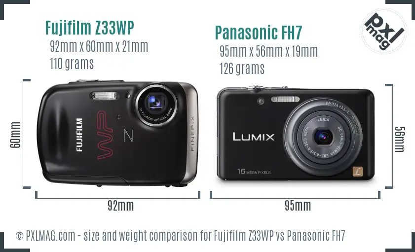 Fujifilm Z33WP vs Panasonic FH7 size comparison Fujifilm Z33WP vs Panasonic FH7 size comparison