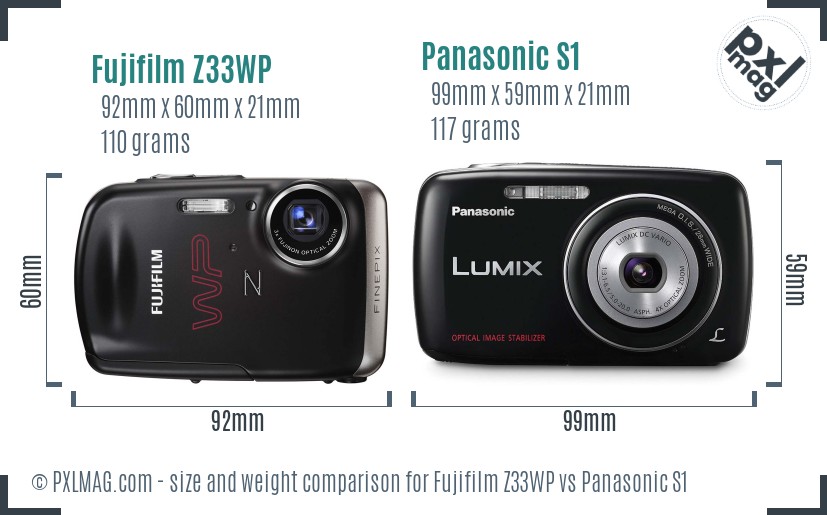 Fujifilm Z33WP vs Panasonic S1 size comparison