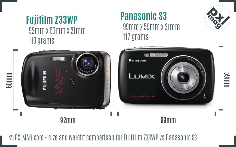 Fujifilm Z33WP vs Panasonic S3 size comparison Fujifilm Z33WP vs Panasonic S3 size comparison