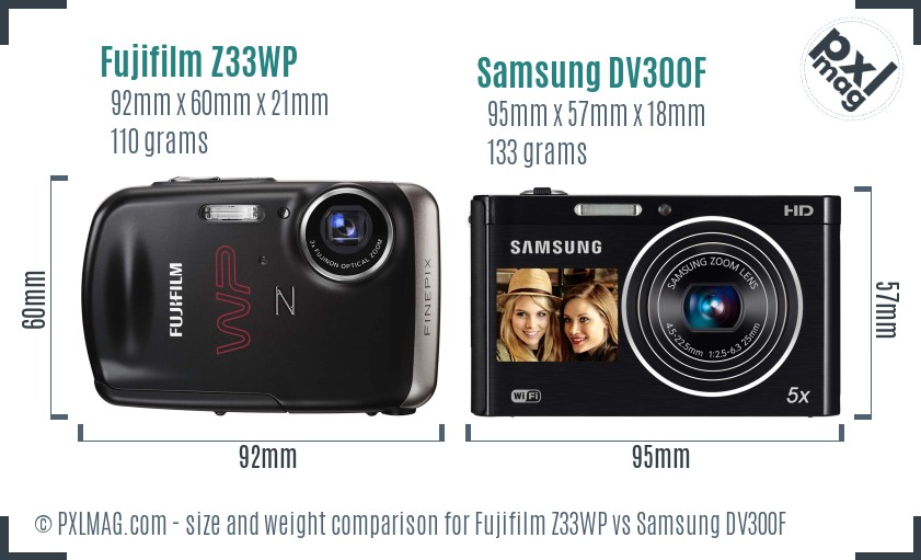 Fujifilm Z33WP vs Samsung DV300F size comparison Fujifilm Z33WP vs Samsung DV300F size comparison