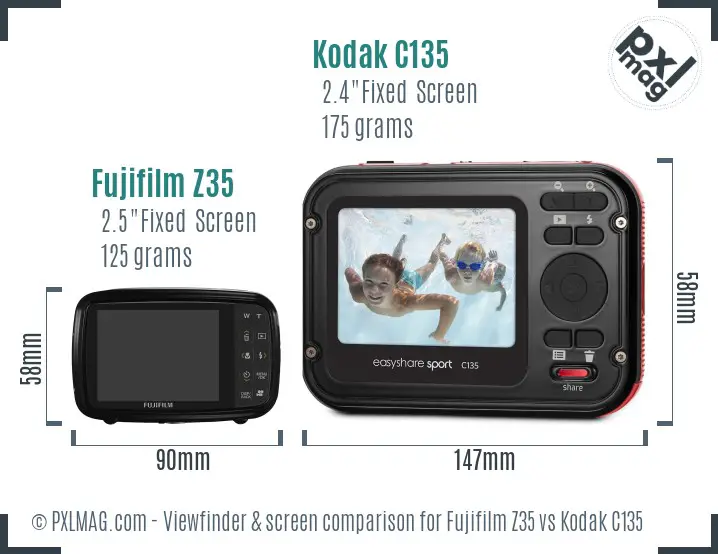 Fujifilm Z35 vs Kodak C135 Screen and Viewfinder comparison Fujifilm Z35 vs Kodak C135 Screen and Viewfinder comparison