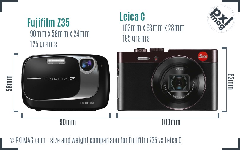 Fujifilm Z35 vs Leica C size comparison Fujifilm Z35 vs Leica C size comparison