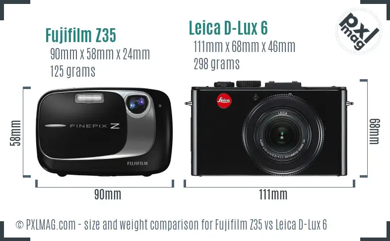 Fujifilm Z35 vs Leica D-Lux 6 size comparison Fujifilm Z35 vs Leica D-Lux 6 size comparison